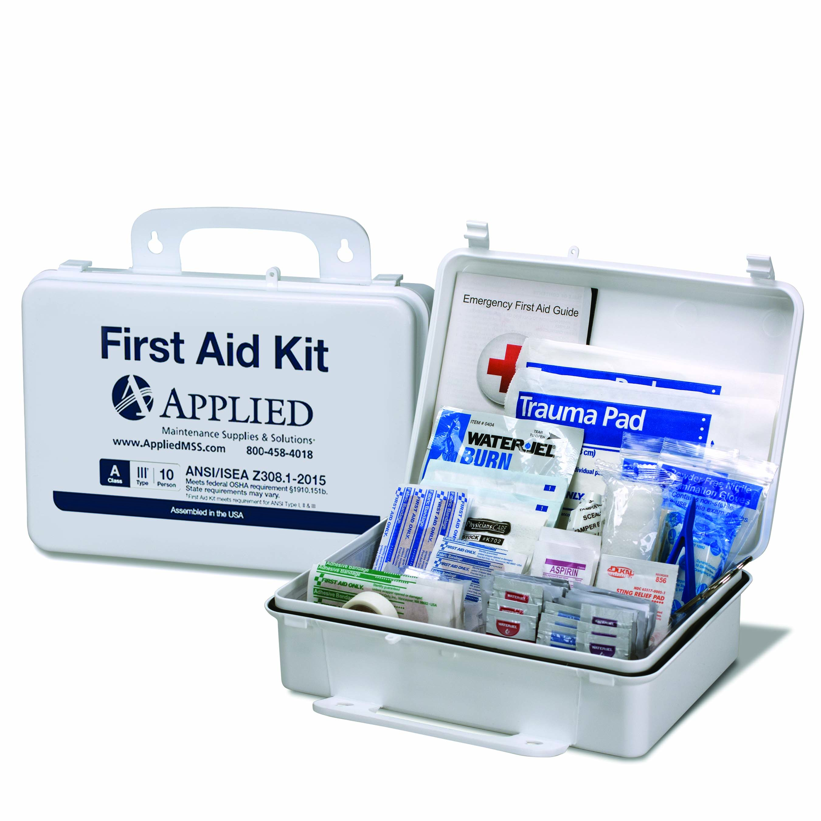 10 Person ANSI A Plastic First Aid Kit - ANSI 2021 Compliant